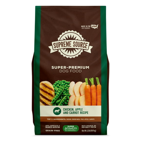 Supreme Source Grain-Free Chicken, Apple & Carrot Recipe Dry Dog Food, 22lb Bag