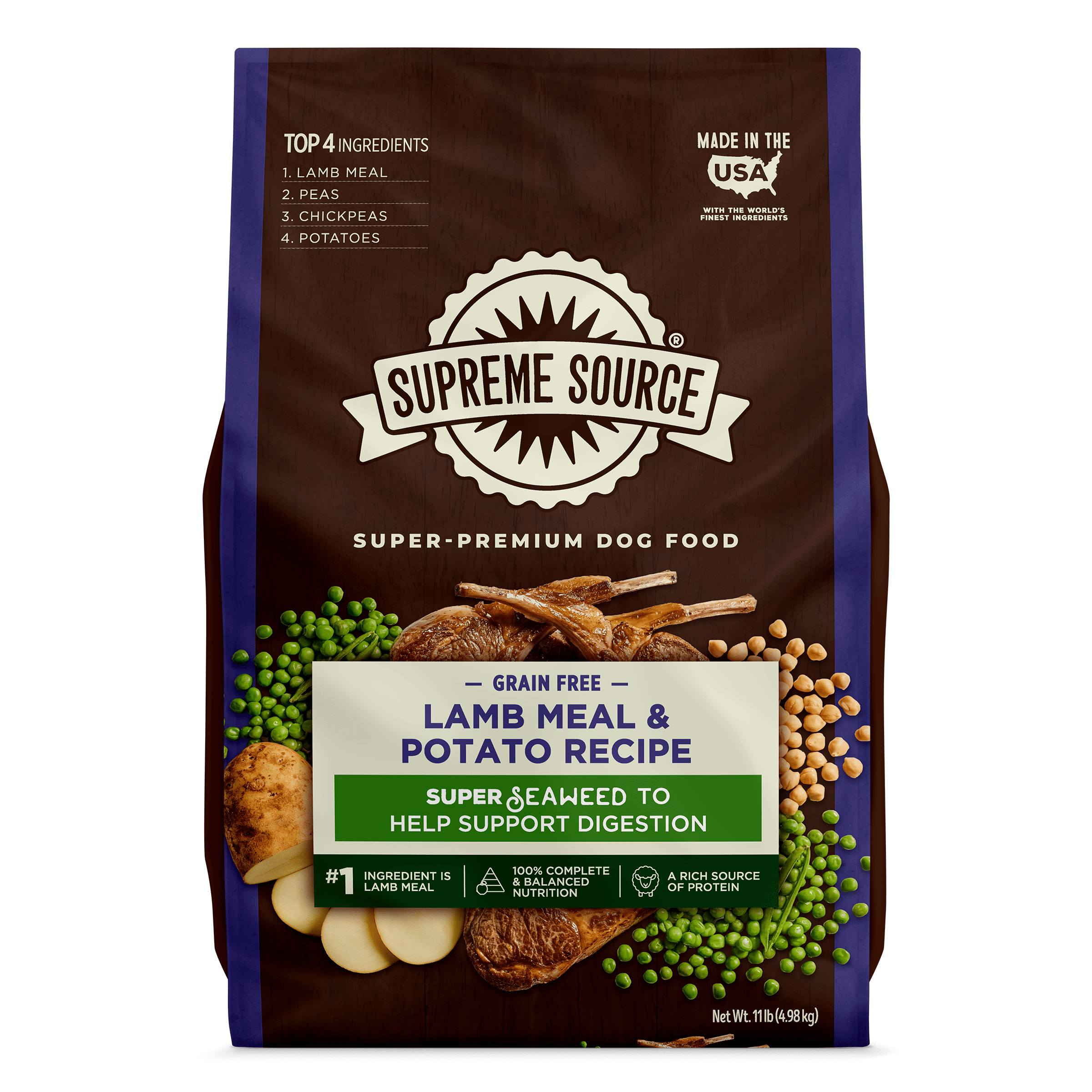 Supreme Source Grain-Free Lamb Meal & Potato Recipe Dry Dog Food, 11lb Bag