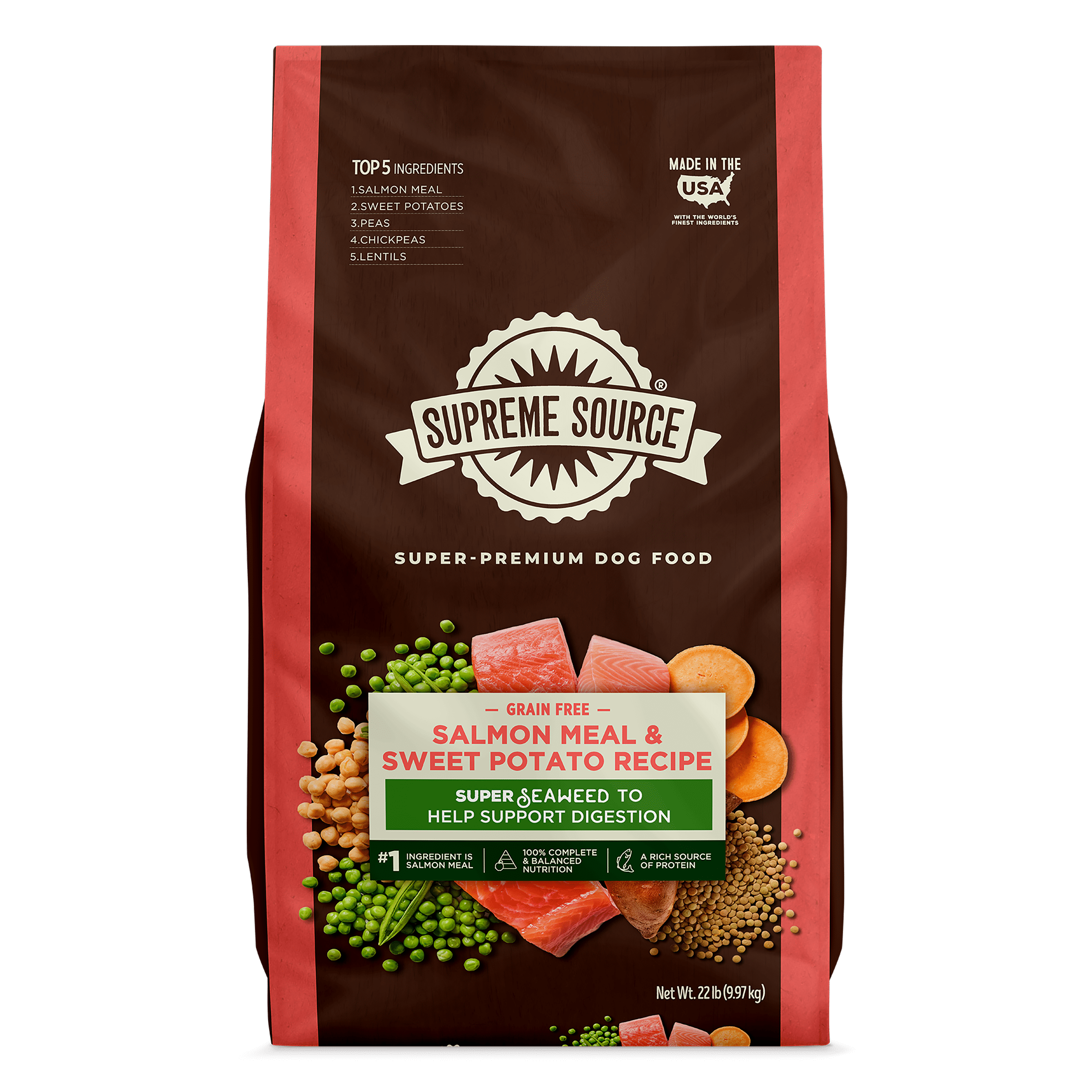 Supreme Source Grain-Free Salmon Meal & Sweet Potato Recipe Dry Dog Food, 22lb Bag