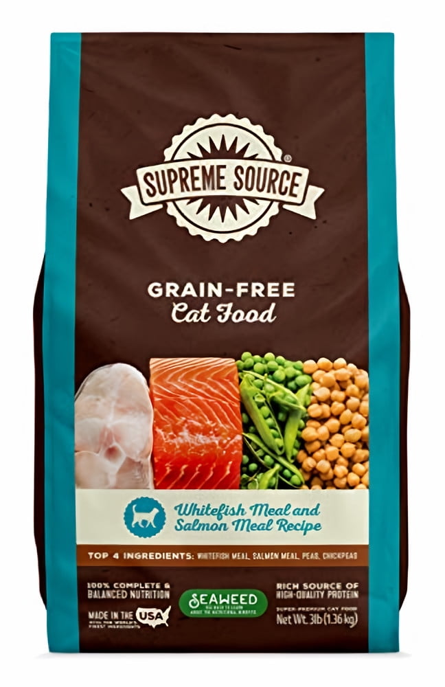 Supreme Source Grain Free Dry Cat Food, Whitefish Meal & Salmon Meal Recipe, 3 Pound Bag