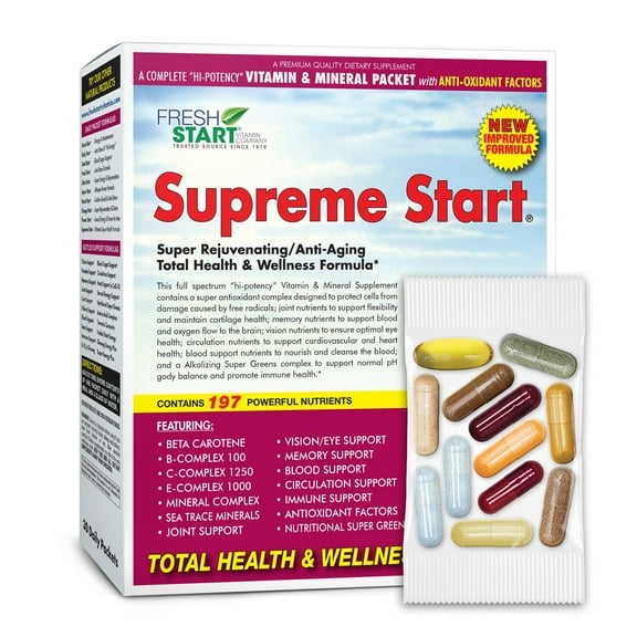 Supreme Start - Daily Vitamin Pack for Anti-Aging + Healthy Skin + Detox (30 Packets)