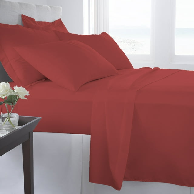 Supreme Super Soft 4 Piece Bed Sheet Set Deep Pocket Bedding - Full Size Maroon