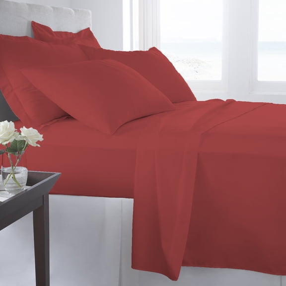 Supreme Super Soft 4 Piece Bed Sheet Set Deep Pocket - California King Maroon