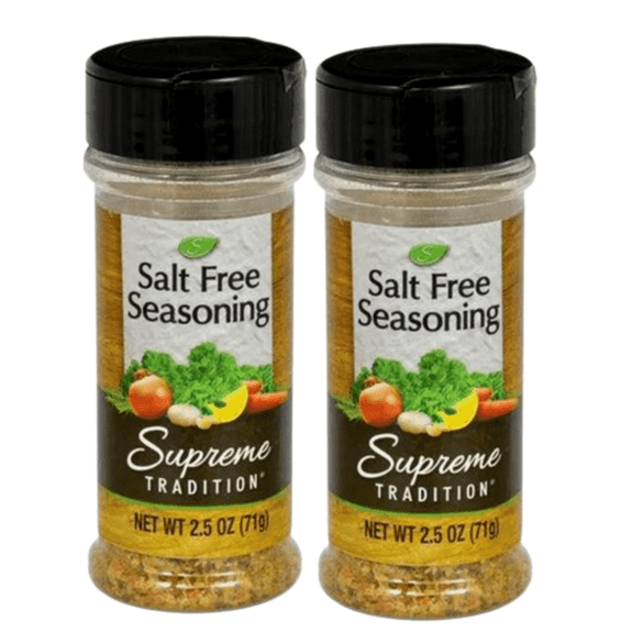 Supreme Tradition Salt Free Gourmet Food Seasoning Premium Blend Spice for Superior Flavor Great Addition to Vegetable Dish Restaurant and Home Cooks,  2.5oz Each Bottle - Pack of 2