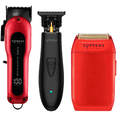 thumbnail image 1 of Supreme Trimmer 3-in-1 Barber Bundle | Pro Clipper, DLC T-Shaper Trimmer & Crunch Foil Shaver | Professional Beard Trimmer Men’s Hair Clipper Kit | Red, 1 of 11