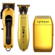 Supreme Trimmer 3-in-1 Barber Bundle | Pro Clipper, T-Shaper Trimmer & CRUNCH Foil Shaver | STC5030 ST5200 STF602 | Gold