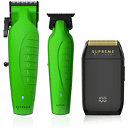 Supreme Trimmer 3-in-1 Barber Kit | Vader Clipper, Vader Trimmer & Crunch Foil Shaver | Unisex Professional Beard Trimmer, Brushless Motor Clippers & Waterproof IPX6 Shaver | Acid