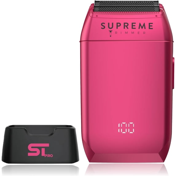 Supreme Trimmer Crunch Foil Shaver STF602 | 150 Minute Run Time, Electric Razor | Waterproof Shaver for Short hair or Stubble, Barber Use | Pink