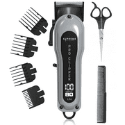 Supreme Trimmer Pro Clipper Lite | 210 Min Run Time Professional Hair Cutting Tool Set + Hair Comb, Scissors & Fade Blade | STC5000