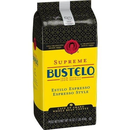 Supreme by Bustelo FOL21892 32 oz Whole Bean Espresso WB Coffee - Medium & Dark
