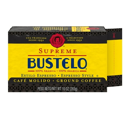 Supreme by Bustelo Espresso Style Ground Coffee, Medium Dark Roast, 10-Oz. Brick