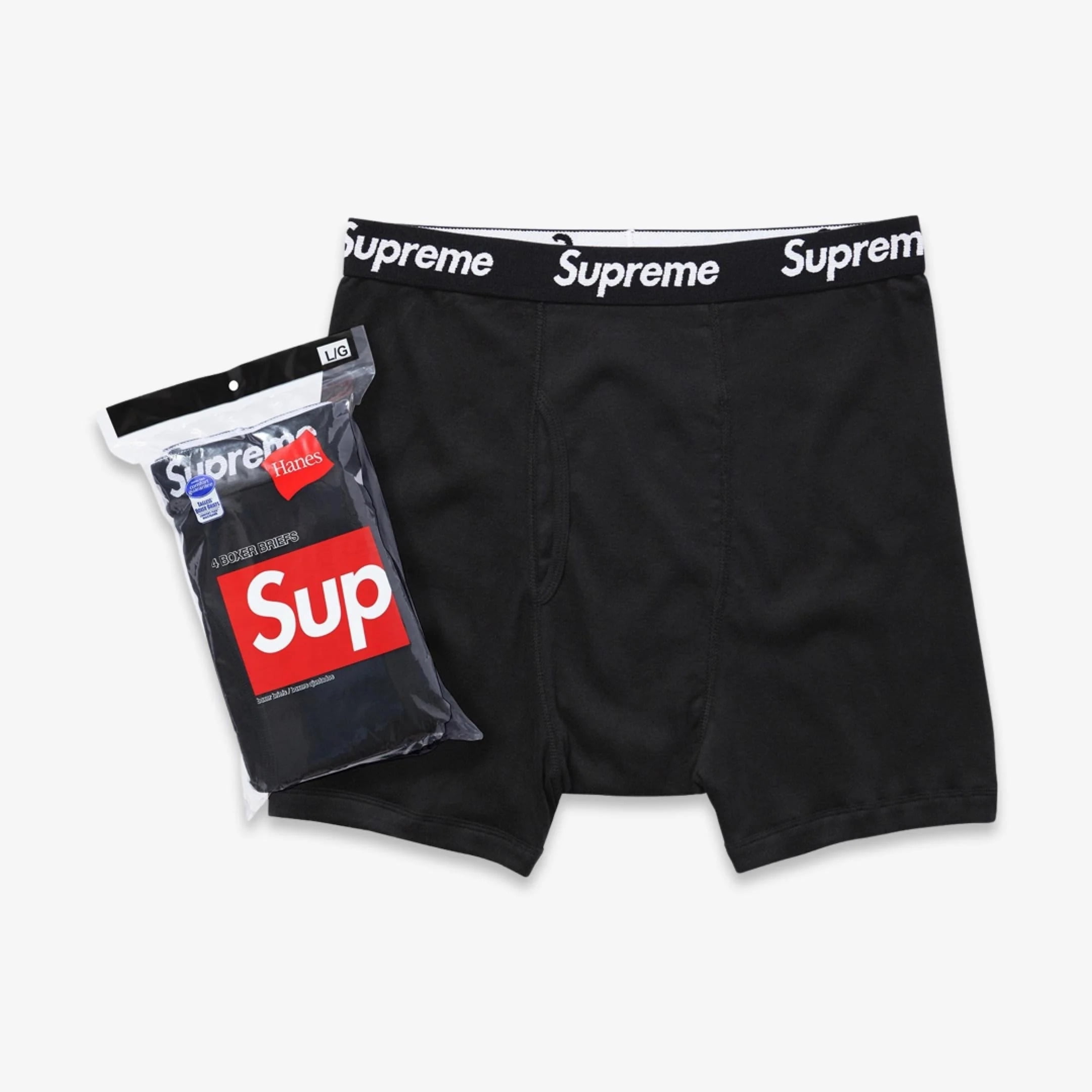 Supreme x Hanes Boxer Briefs (4 Pack) Black