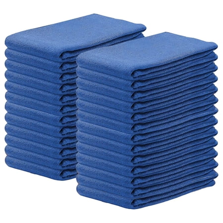 SupremePlus New Huck Cleaning Towels 15" x 25" Commercial Window Lint-Free All Purpose 100% Cotton Household Cleaning Cloths & Wipes, Blue, 25 Count