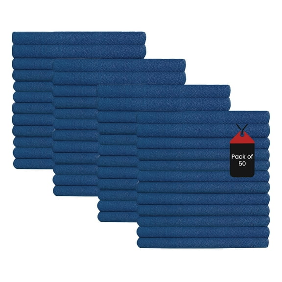 SupremePlus New Huck Cleaning Towels 15" x 25" Commercial Window Lint-Free All Purpose 100% Cotton Household Cleaning Cloths & Wipes, Blue, 50 Count