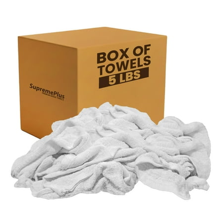 SupremePlus Absorbent Everyday Use 5 lbs Box 12 x 12 in Cotton Washcloths, White 60 Count