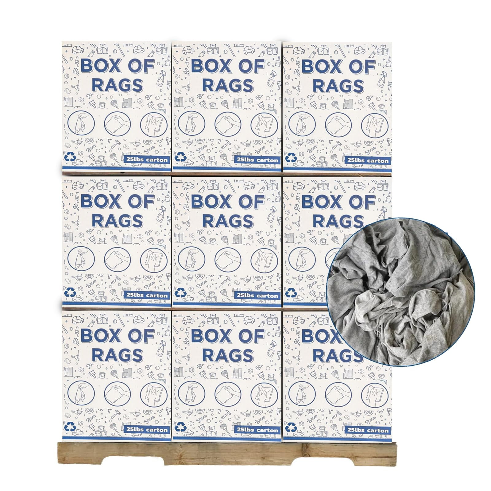 SupremePlus Color Knit Cleaning Rags 600 lbs Pallet-24x25 lbs Box of ...