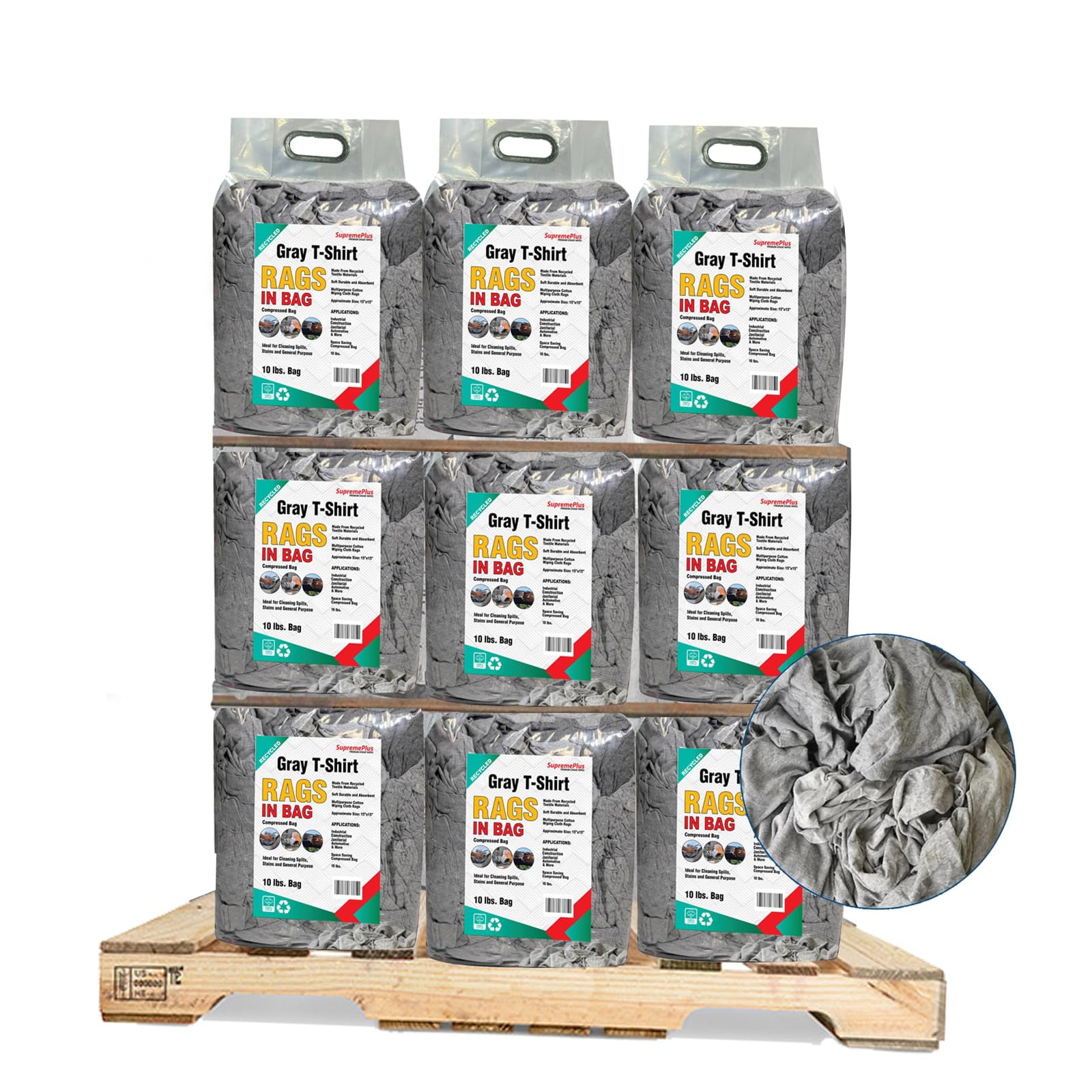 SupremePlus Color Knit Cleaning Rags 600 lbs Pallet-60x10 lbs Bag of ...