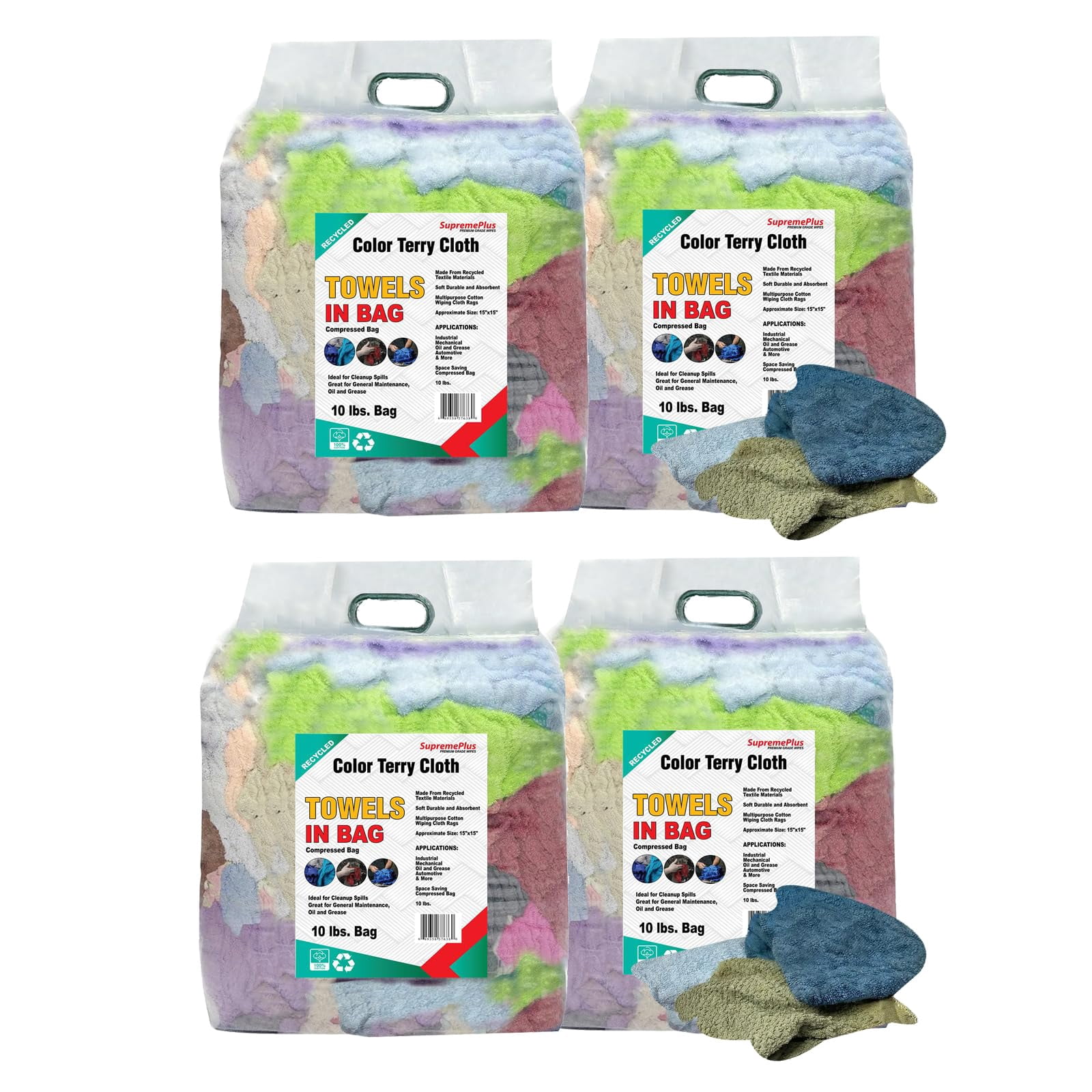 Wopes Rag SupremePlus Color Terry Cloth Cleaning Rags 10 lbs Bag of Rags ...