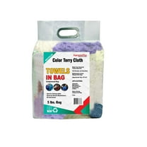 SupremePlus Color Terry Cloth Cleaning Rags 5 lbs Bag of Rags Commercial All Purpose Cotton Household Cleaning Cloths & Wipes, Multicolor, 20 Count
