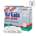 thumbnail image 1 of SupremePlus Knit Rags for Cleaning 25 lbs Compressed Box of Rags Cotton Household Cleaning Cloths & Wipes Value Pack, White, 450 Count, 2 Pack, 1 of 8