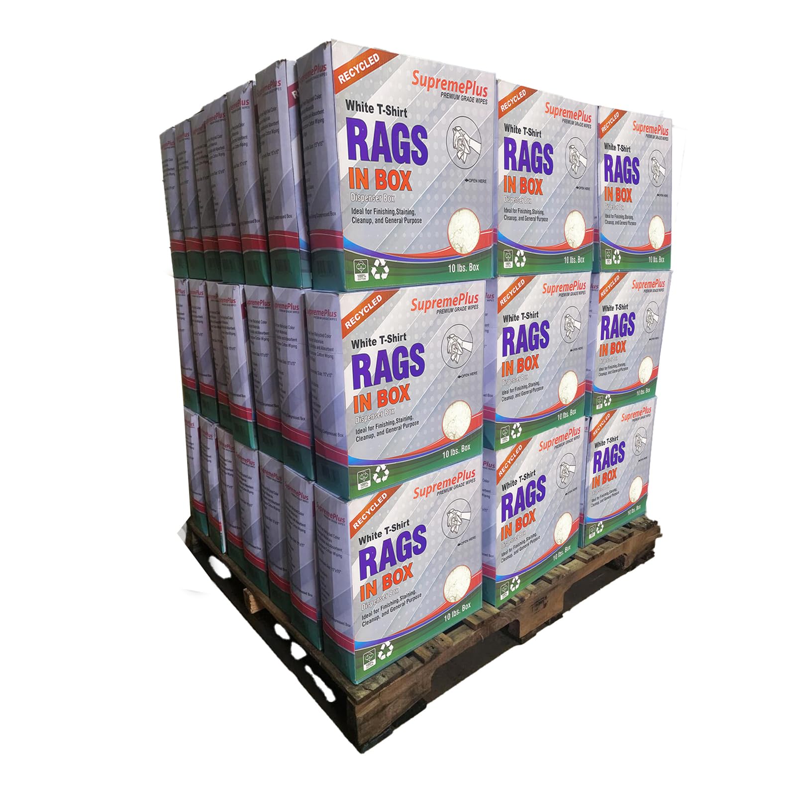 Knit Rag Pack SupremePlus Knit Rags for Cleaning 600 lbs Pallet-60x10 lbs Compressed ...