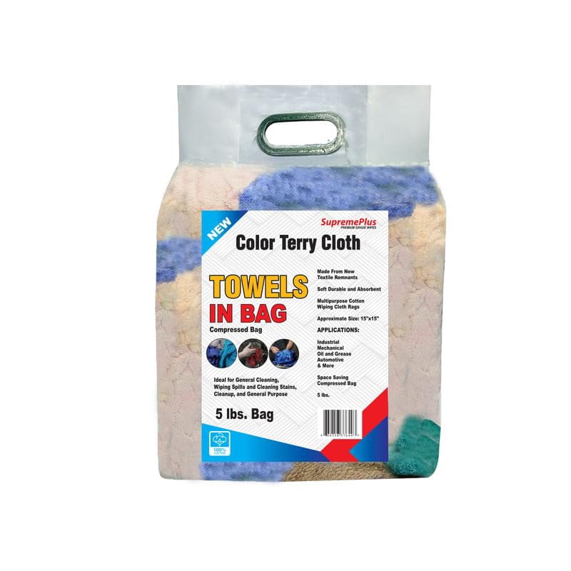 Color Cloth Rags SupremePlus New Assorted Colors Terry Cloth Cleaning Rags 5 lbs Bag of ...