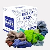 SupremePlus New Assorted Colors Terry Cloth Cleaning Rags 5 lbs Box of Rags Commercial All Purpose Reusable Cotton Dust Cloths, Multicolor, 20 Count