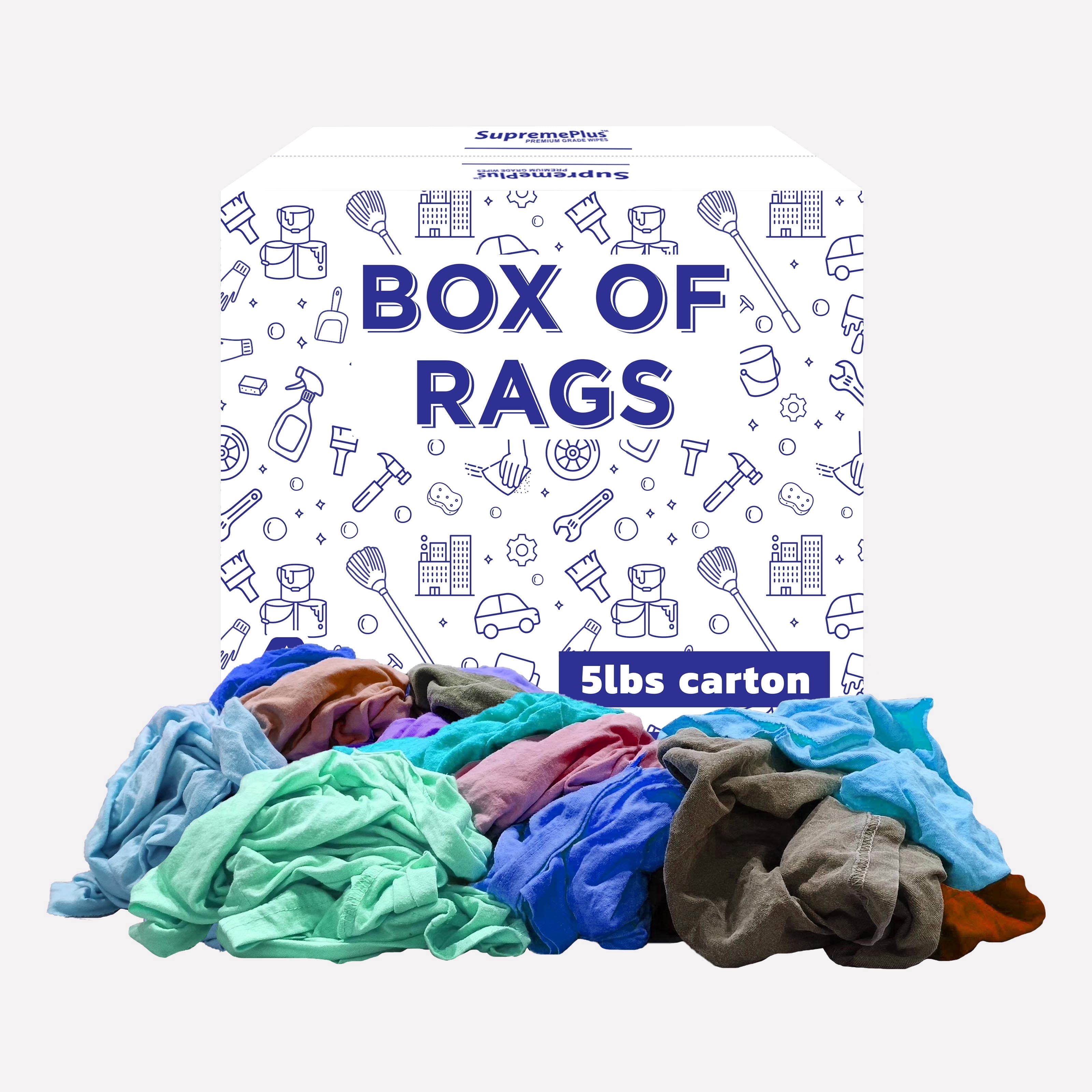 SupremePlus New Color Knit Cleaning Rags 5 lbs Box of Rags Commercial ...