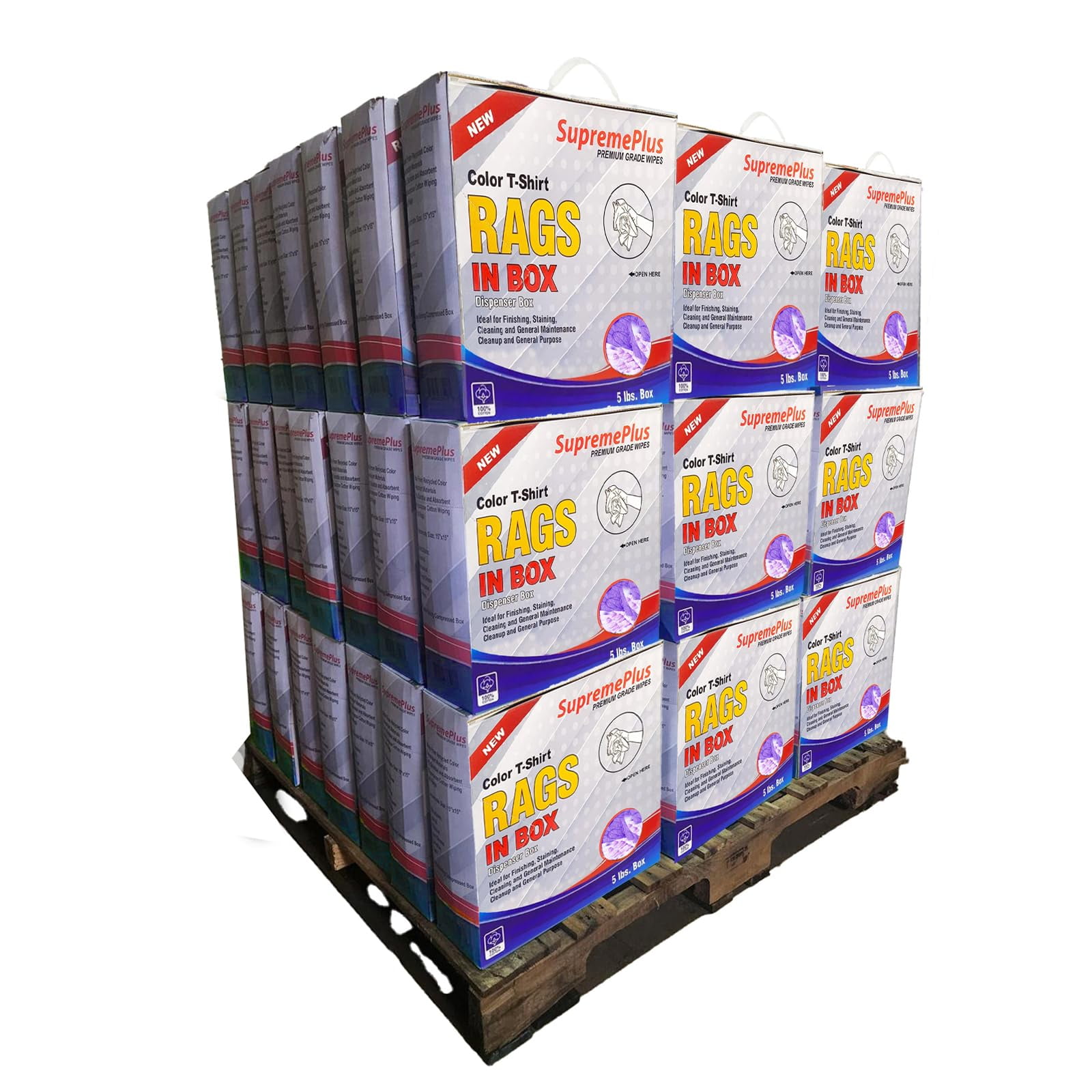 SupremePlus New Color Knit Cleaning Rags 600 lbs Pallet-120x5 lbs ...