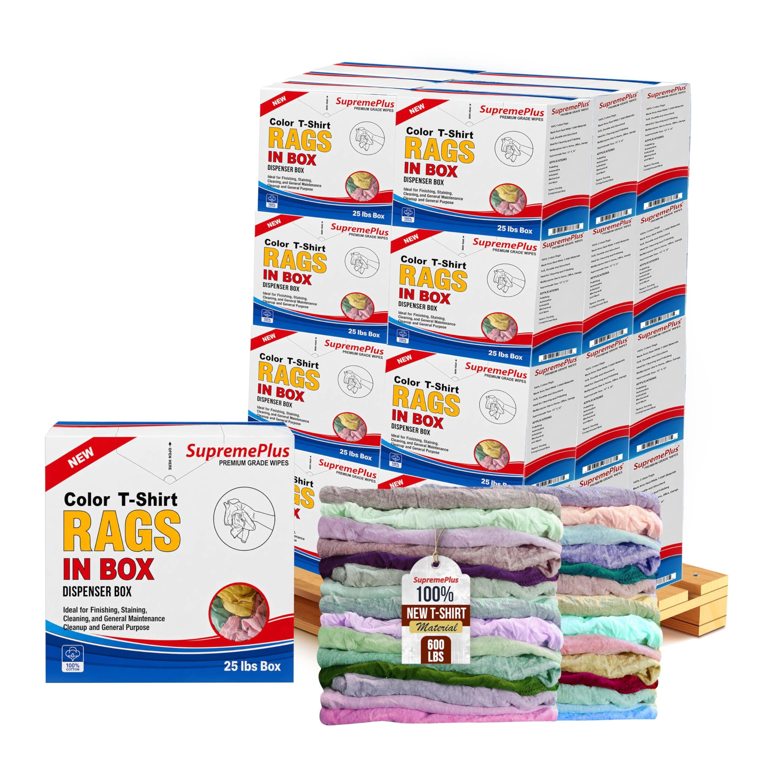 SupremePlus New Color Knit Cleaning Rags 600 lbs Pallet-24x25 lbs ...