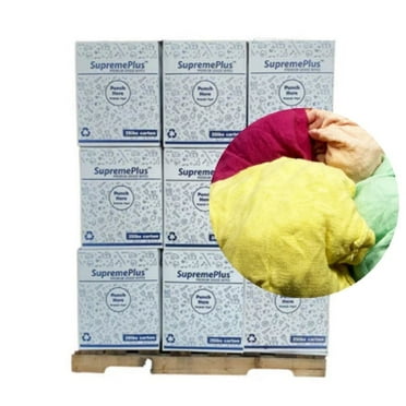 SupremePlus New Color Knit T-Shirt Rags for Wiping, Multipurpose Cleaning Cloth - 600 lbs. Pallet 24x25 lbs. Box