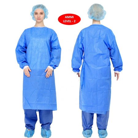 SupremePlus New Disposable Isolation Gowns, Level 2 PPE, Medium 100 Count
