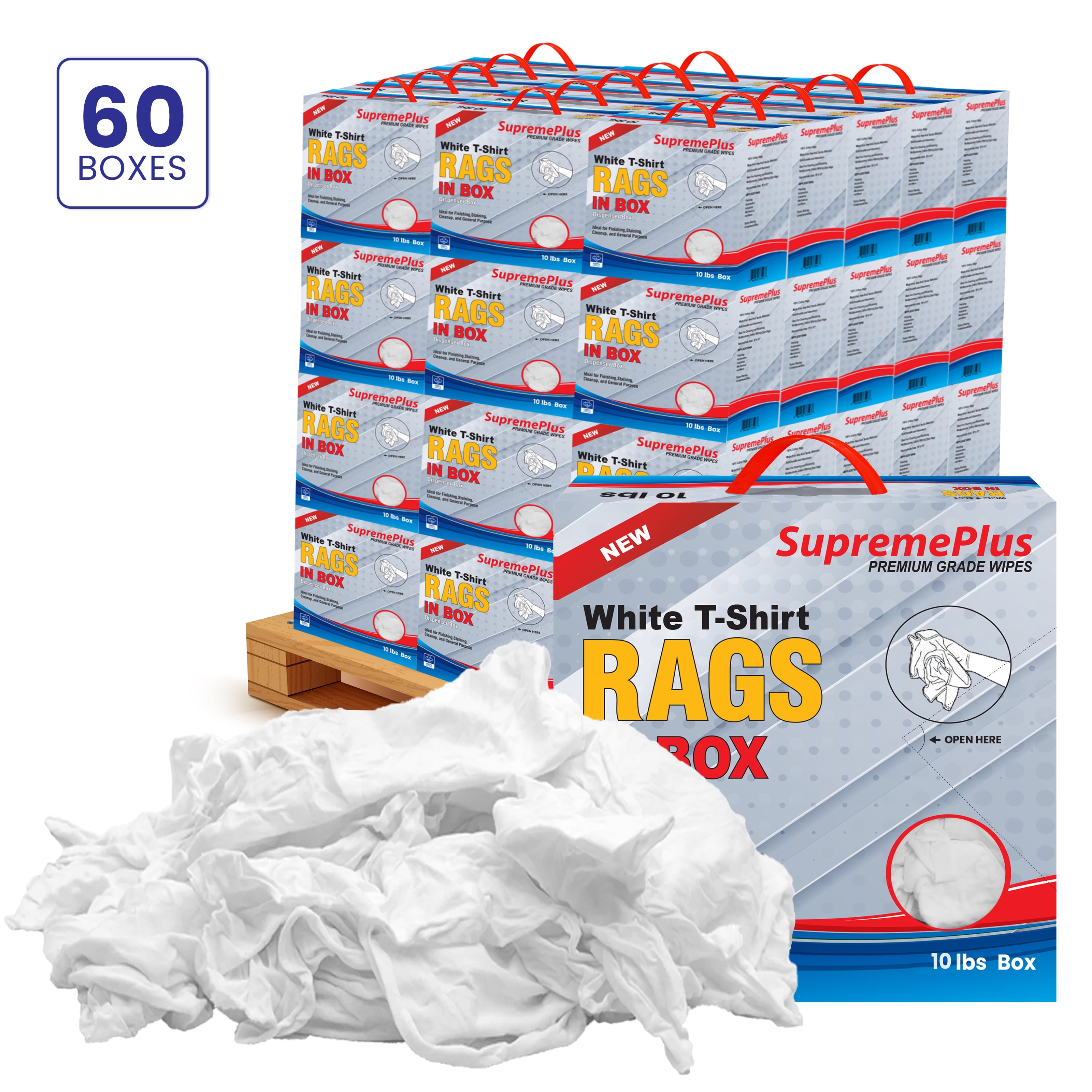 SupremePlus New Knit T-Shirt Cleaning Wiping Rags 600 lbs Pallet-60x10 ...