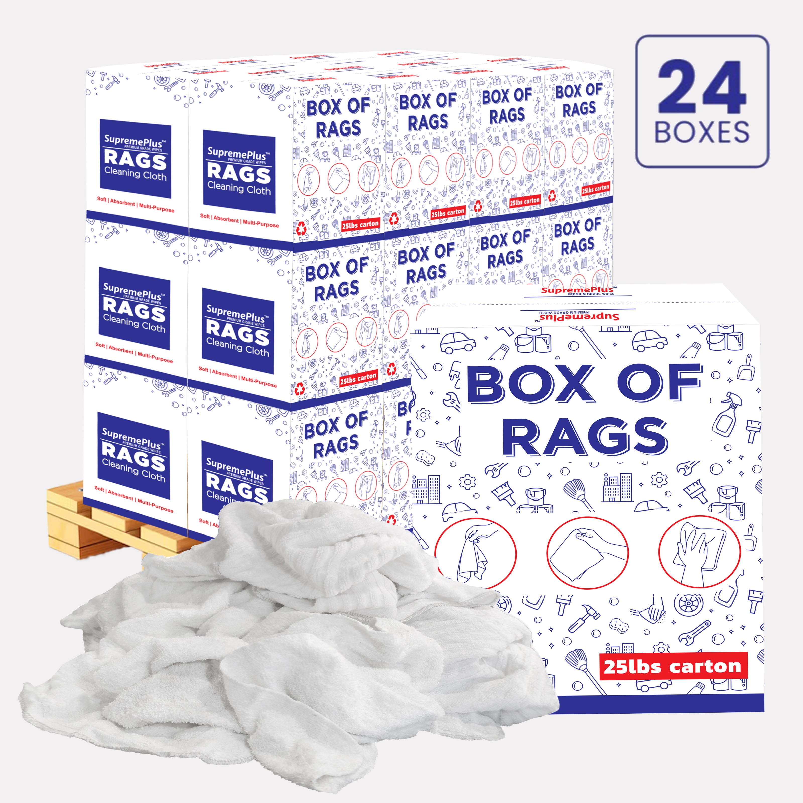 SupremePlus New Terry Cloth Cleaning Rags 600 lbs Pallet-24x25 lbs Box ...