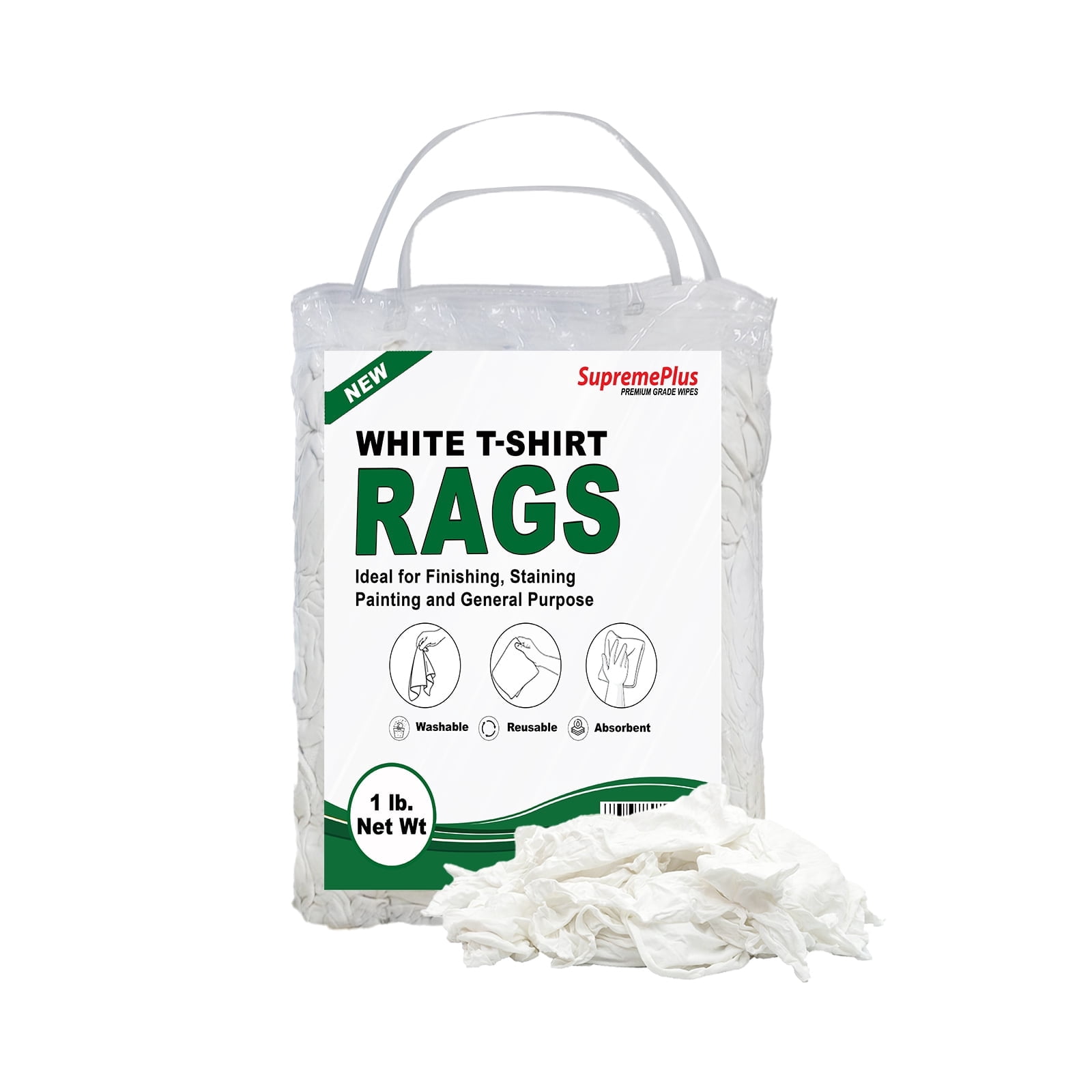 Single Use Rags SupremePlus New Knit Cleaning Wiping Rags 1 lb Bag Commercial Household ...
