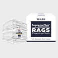 thumbnail image 1 of SupremePlus Premium New White Cotton Knit T-Shirt Rags for Cleaning, 10 lb Rags in a Box, Multipurpose Shop Rags for Painting, Staining, Polishing, Grease Cleanup, Auto, Garage, and Industrial Use, 1 of 8