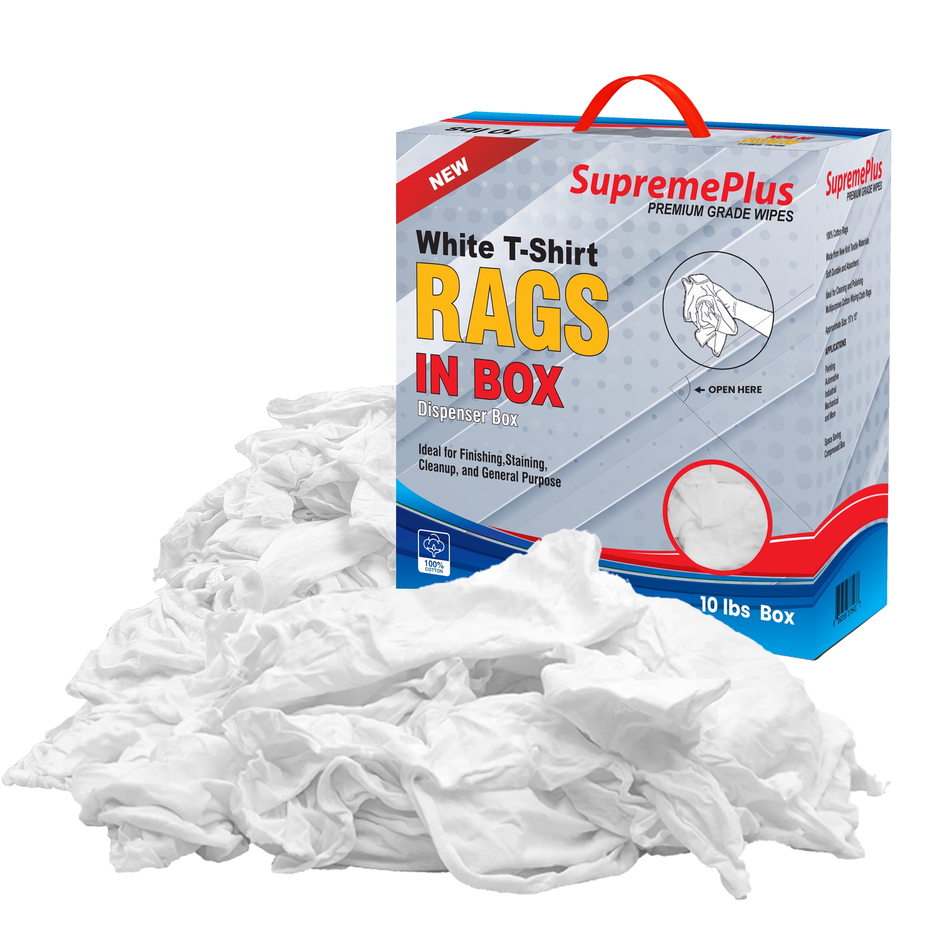 SupremePlus New Knit T-Shirt Cleaning Wiping Rags 10 lbs Compressed Box ...