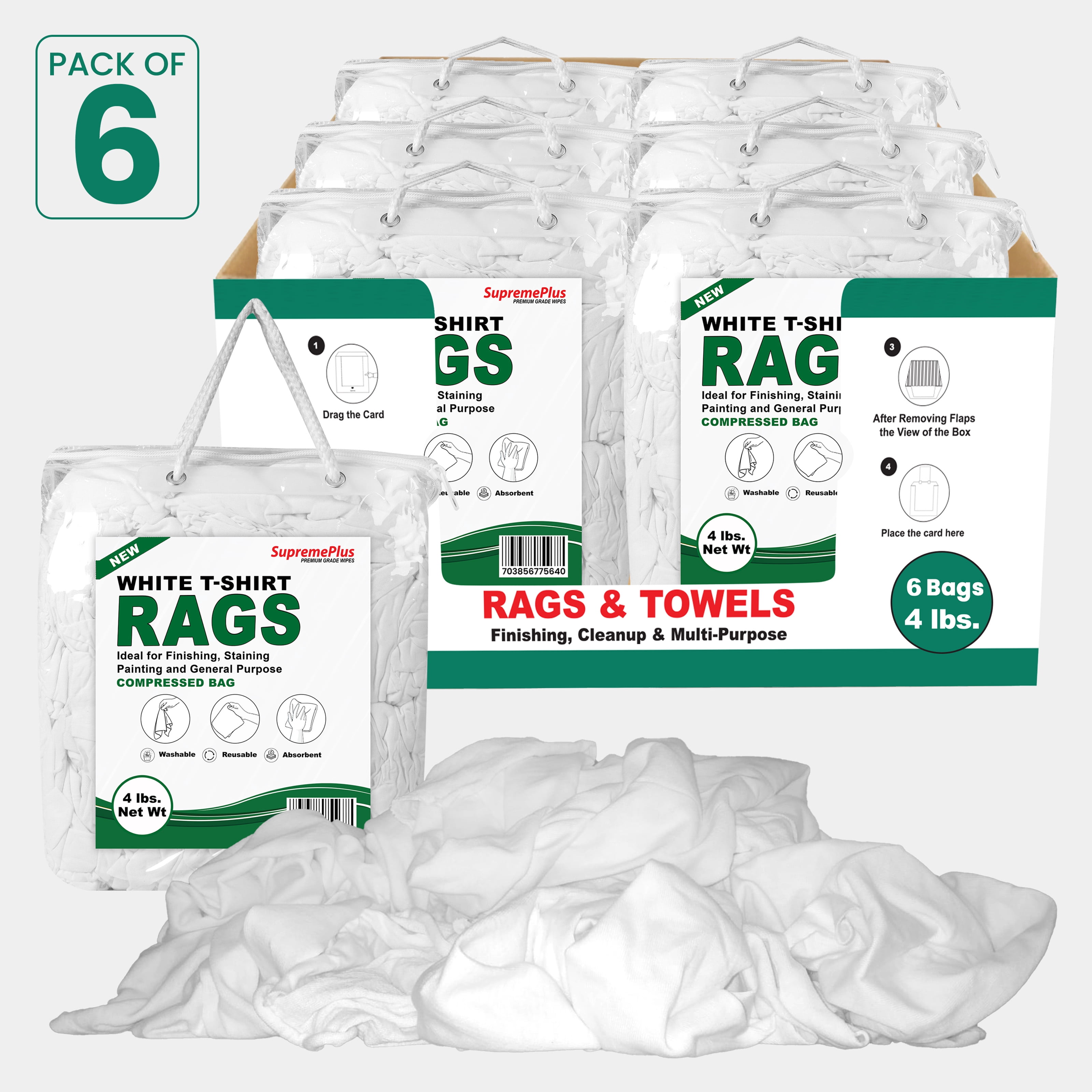 SupremePlus New Knit Cleaning Wiping Rags 4 lbs Bag Commercial ...