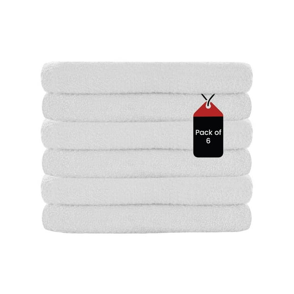 SupremePlus Premium Absorbent 16 x 27 in 100% Ring Spun Cotton Hand Towels, White 6 Count