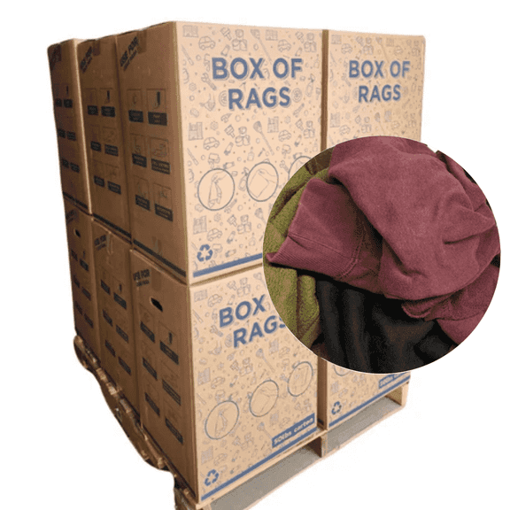 SupremePlus Recycled Color Fleece Rags for Wiping, Multipurpose Cleaning Cloth - 600 lbs. Pallet 12x50 lbs. Boxes