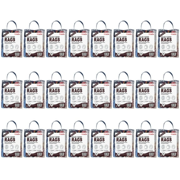 SupremePlus Color Knit T-Shirt Cleaning Rags 1 lb Bag of Rags Commercial Multipurpose Cotton Dust Cloths Value pack, Multicolor, 216 Count, 24 pack