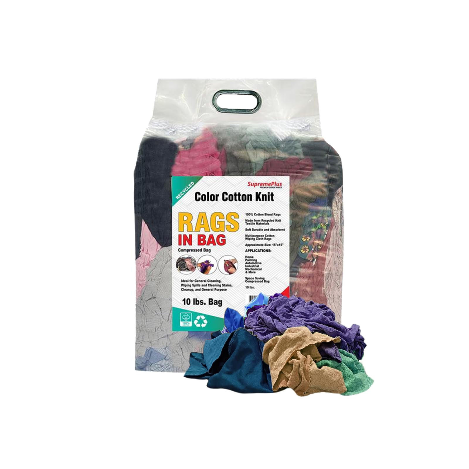 SupremePlus Color Knit T-Shirt Cleaning Rags 10 lbs Bag of Rags ...