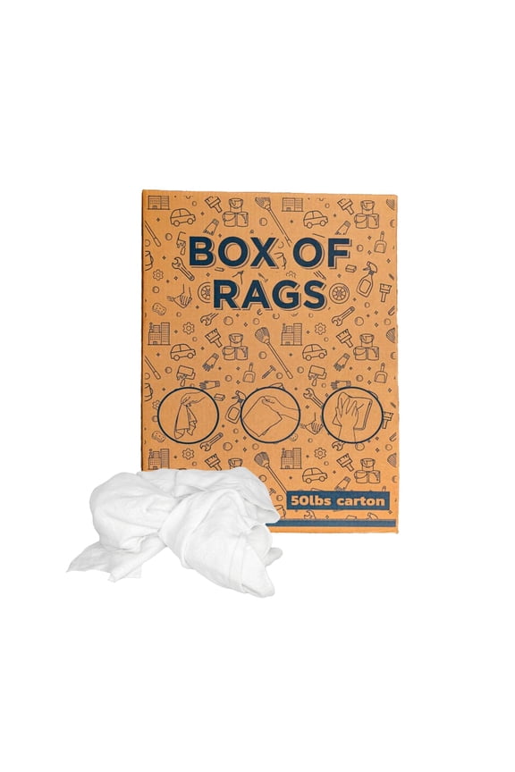 Sweatshirt Fleece Cleaning Rags 50 lbs Box of Rags Commercial Multi Surface Cotton Household Cleaning Cloths & Wipes, White, 200 Count