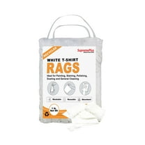 SupremePlus Knit T Shirt Rags for Cleaning 1 lb Bag of Rags Commercial Multipurpose Cotton Household Cleaning Cloths & Wipes, White, 9 Count