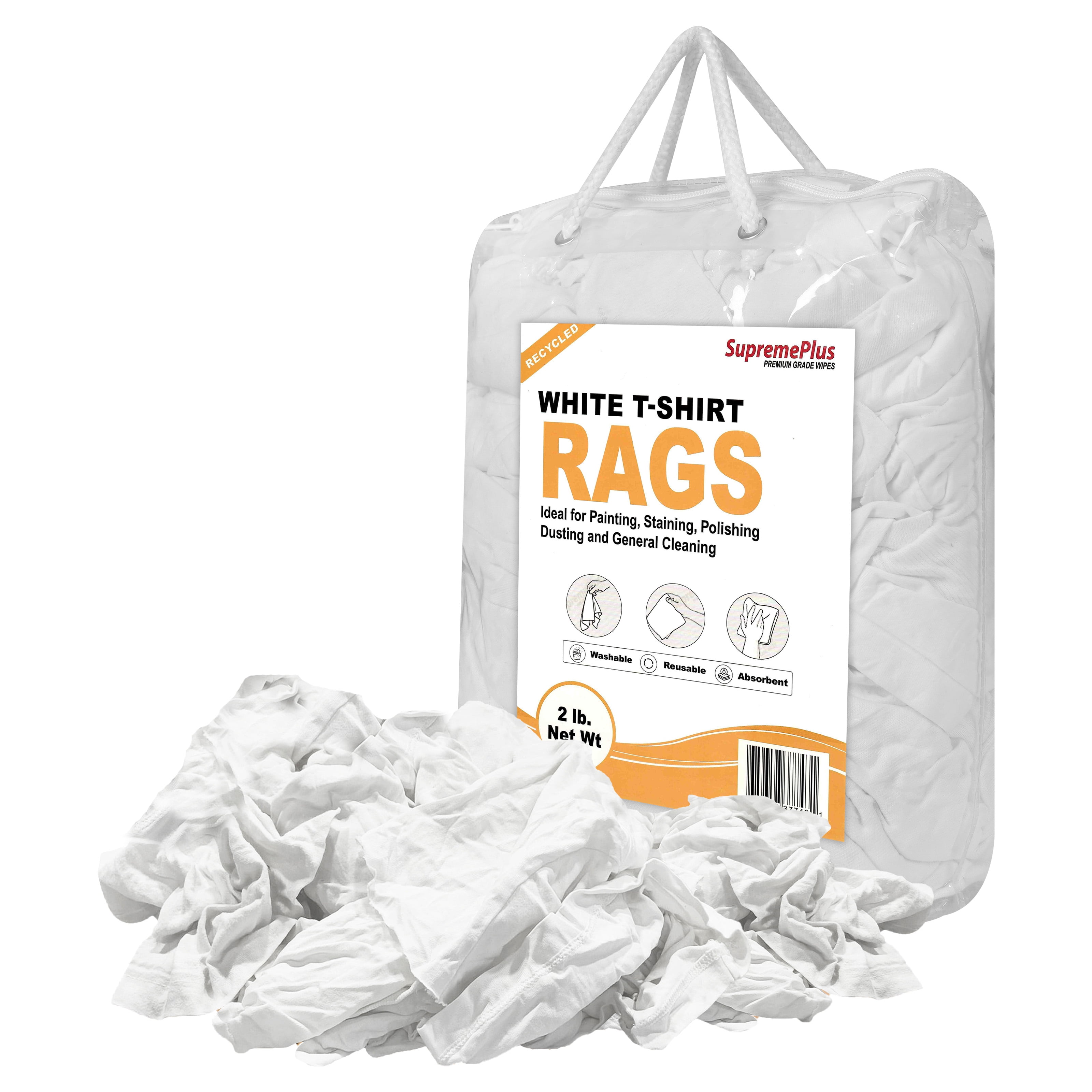 Wopes Rag SupremePlus Knit T Shirt Rags for Cleaning 2 lbs Bag of Rags Commercial ...