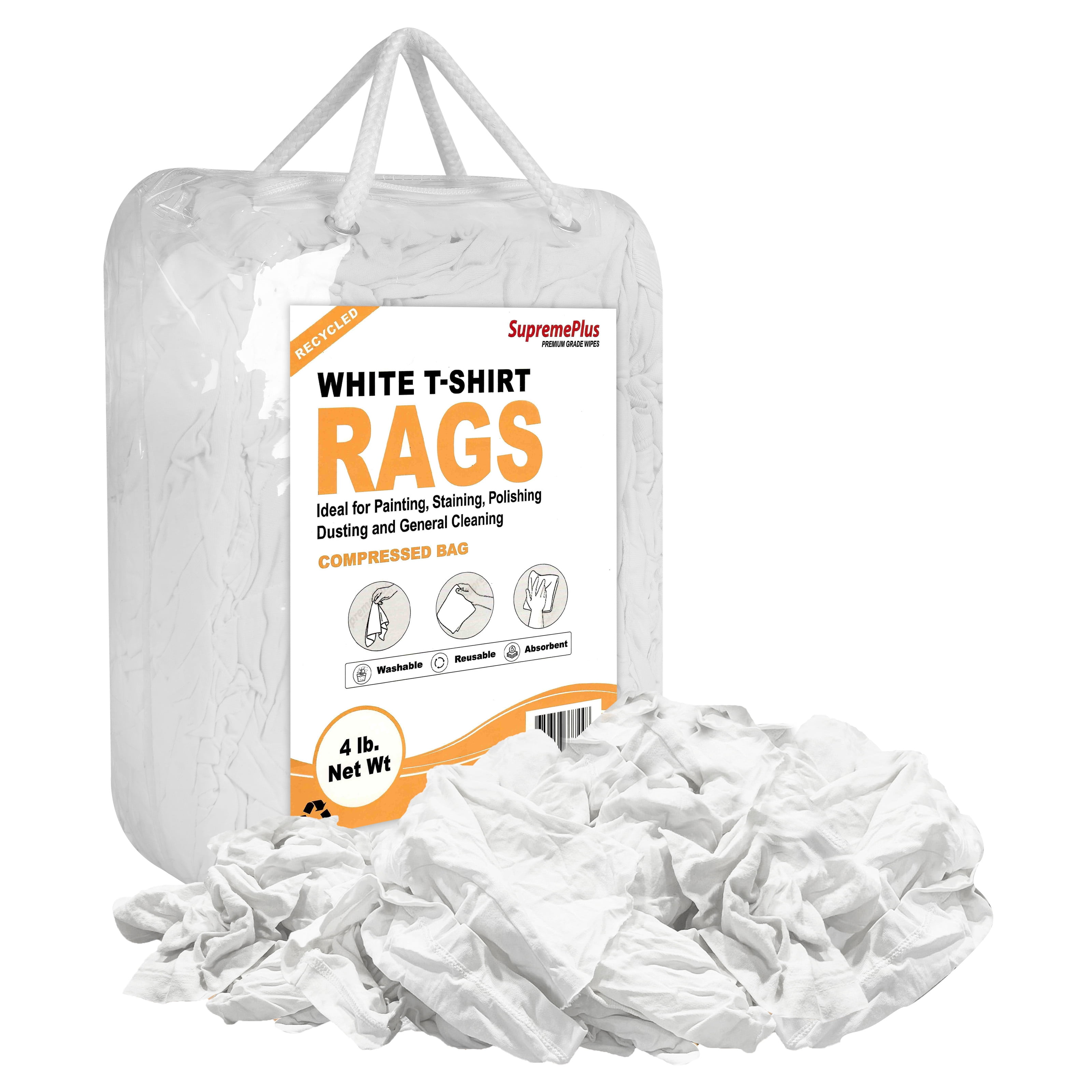 Single Use Rags SupremePlus Knit T Shirt Rags for Cleaning 4 lbs Bag of Rags Commercial ...
