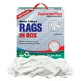 thumbnail image 1 of SupremePlus Knit T Shirt Rags for Cleaning 10 lbs Compressed Box of Rags Commercial Reusable Cotton Household Cleaning Cloths & Wipes, White, 90 Count, 1 of 8