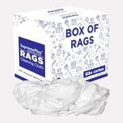 SupremePlus Sheeting Cleaning Rags 5 lbs Box of Rags Commercial Lint-Free Multipurpose Cotton Household Cleaning Cloths & Wipes, White, 45 Count