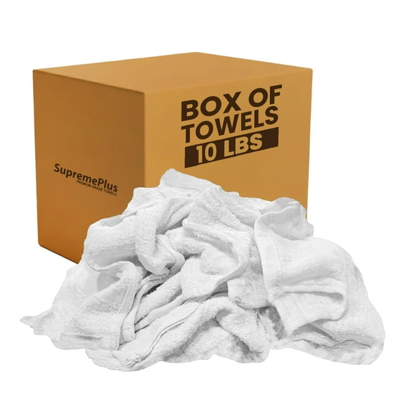 SupremePlus Soft Everyday Use 10 lbs Box 12 x 12 in Cotton Washcloths, White 120 Count