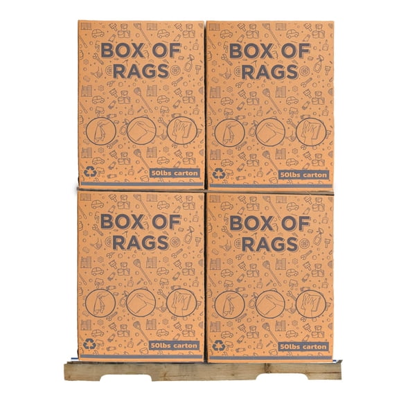SupremePlus Sweatshirt Fleece Cleaning Rags 600 lbs Pallet-12x50 lbs Box of Rags Commercial Cotton Dust Cloths Value Pack, White, 2400 Count, 12 Pack